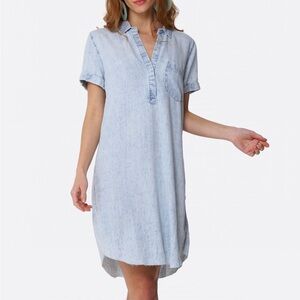 Rails Valerie Soft Blue Denim collared Shirt Dress